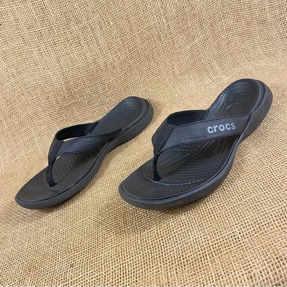 CROCS Shoes Mens Crocs Sandals Black Flip Flop Thong Slip On